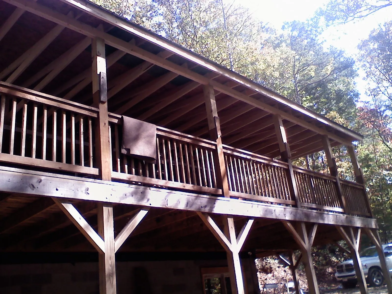 Timber framing under a new elevated porch and deck — Roof Leak Repair in Bloomville by Roofing Brothers